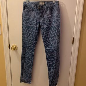 Current Elliott Mary Katrantzou Skyrograph The Skinny Ankle Jeans Rare
